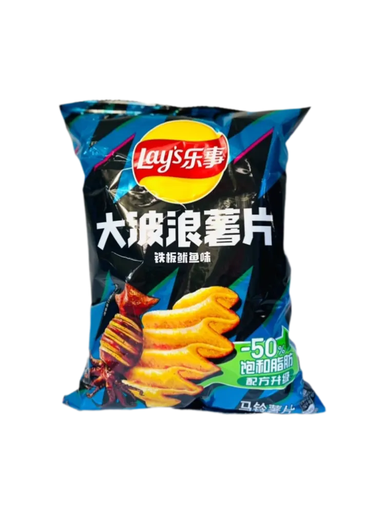 Lays Чипсы рифленые со вкусом жареного кальмара 70гр
